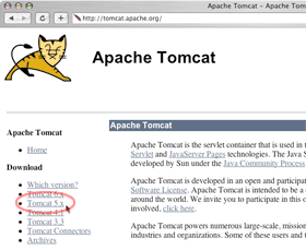 Tomcatダウンロードページ